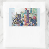 Sticker Rectangulaire Halloween Porch Kitties (Sac)