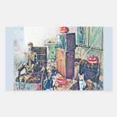 Sticker Rectangulaire Halloween Porch Kitties (Devant)