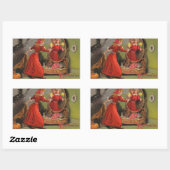 Sticker Rectangulaire Hallowe'en Réflexion miroir fille Vintage (Feuille)