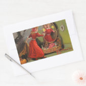 Sticker Rectangulaire Hallowe'en Réflexion miroir fille Vintage (Enveloppe)