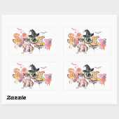 Sticker Rectangulaire Halloween rétro éffrayant (Feuille)