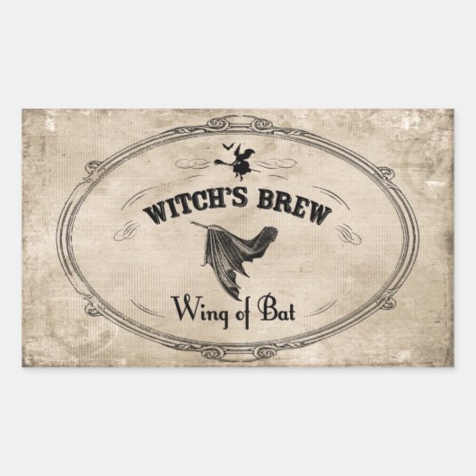Sticker Rectangulaire Halloween sorcières brasser Ingrédient - Aile de c (Devant)