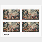 Sticker Rectangulaire Halloween sphynx chats Éffrayant (Feuille)
