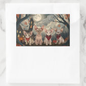 Sticker Rectangulaire Halloween sphynx chats Éffrayant (Sac)