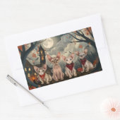 Sticker Rectangulaire Halloween sphynx chats Éffrayant (Enveloppe)