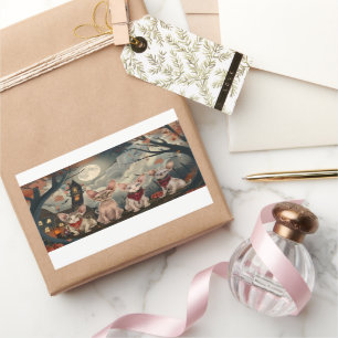 Sticker Rectangulaire Halloween sphynx chats Éffrayant