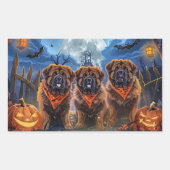 Sticker Rectangulaire Halloween Tibétain Mastiff Éffrayant (Devant)