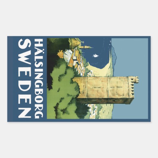 Sticker Rectangulaire Halsingborg ~ Suède (Devant)