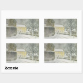 Sticker Rectangulaire Halstead Road à Neige (par Eric Ravilious) (Feuille)