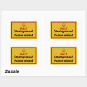 Sticker Rectangulaire Halt Staatsgrenze ! Symbole de Berlin (Feuille)