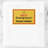 Sticker Rectangulaire Halt Staatsgrenze ! Symbole de Berlin (Sac)