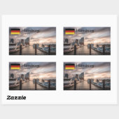 Sticker Rectangulaire Hambourg Allemagne (Feuille)
