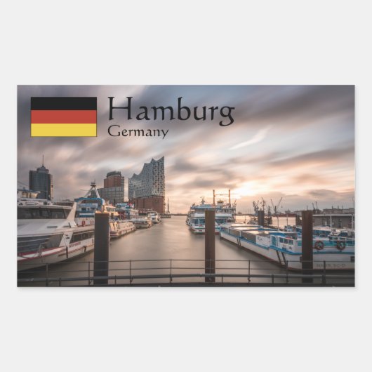 Sticker Rectangulaire Hambourg Allemagne (Devant)