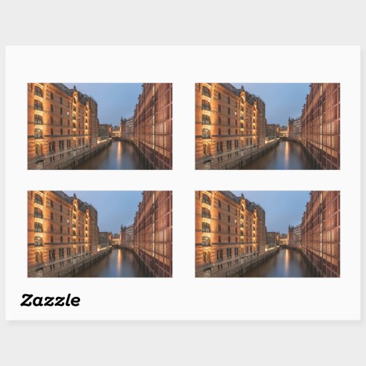 Sticker Rectangulaire Hambourg Allemagne (Feuille)