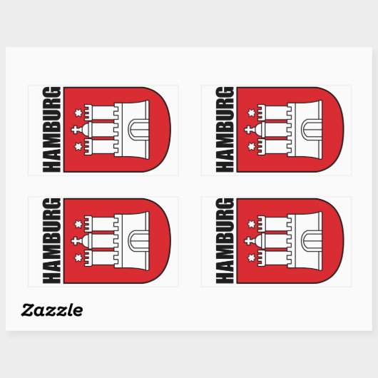 Sticker Rectangulaire Hambourg (Hansestadt) (Feuille)