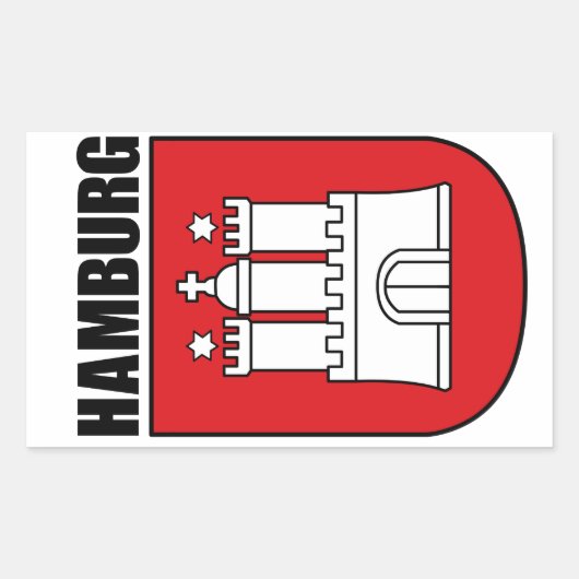 Sticker Rectangulaire Hambourg (Hansestadt) (Devant)