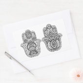 Sticker Rectangulaire Hamsa Tirée À La Main Avec Ornements (Enveloppe)