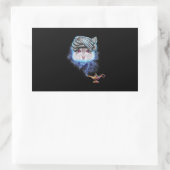 Sticker Rectangulaire Hamster Gris Comme Esprit Assistant Avec Magie (Sac)
