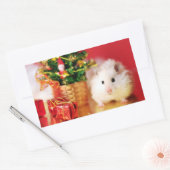 Sticker Rectangulaire Hamster Kokolinka avec arbre de Noël (Enveloppe)