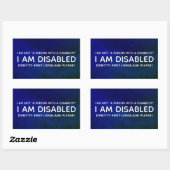Sticker Rectangulaire Handicap d'abord identité (Feuille)