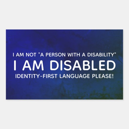 Sticker Rectangulaire Handicap d'abord identité (Devant)