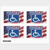 Sticker Rectangulaire Handicap Handicap Vétérinaire États-Unis (Feuille)