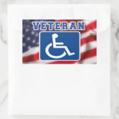Sticker Rectangulaire Handicap Handicap Vétérinaire États-Unis (Sac)