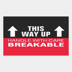Sticker Rectangulaire Handle brisable avec soin Cette façon de progress