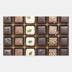 Sticker Rectangulaire Handmade luxury chocolate in a box
