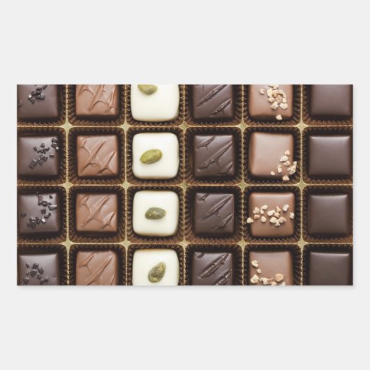 Sticker Rectangulaire Handmade luxury chocolate in a box (Devant)