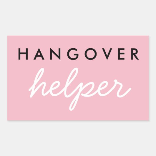 Sticker Rectangulaire Hangover Helper Mariage Bachelorette Favoriser Sti (Devant)