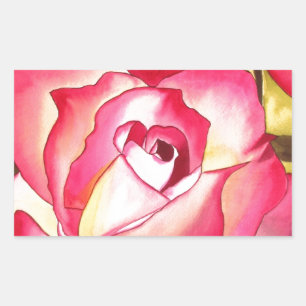 Sticker Rectangulaire Hannah Gordon rose Rose Watercolor art