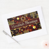 Sticker Rectangulaire Hanoukka Bénédictions Menorah (Enveloppe)