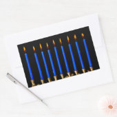 Sticker Rectangulaire Hanoukka Chanukah Hanukah Hannukah Menorah bougies (Enveloppe)