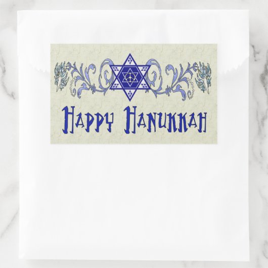 Sticker Rectangulaire Hanoukka Peace Star (Sac)