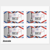 Sticker Rectangulaire Happy Bastille Day - 14th July (Feuille)