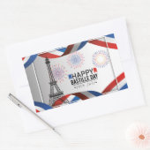 Sticker Rectangulaire Happy Bastille Day - 14th July (Enveloppe)