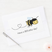 Sticker Rectangulaire Happy Bee Have a BEEutiful (Beautiful) Day (Enveloppe)