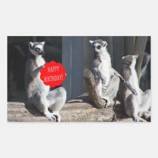 Sticker Rectangulaire Happy Birthday (Devant)