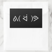 Sticker Rectangulaire Happy Gary ᕕ( ᐛ )Meme Emoticon Text Art (Sac)