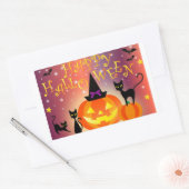 Sticker Rectangulaire Happy Halloween Funny Bright Citrouille Party (Enveloppe)