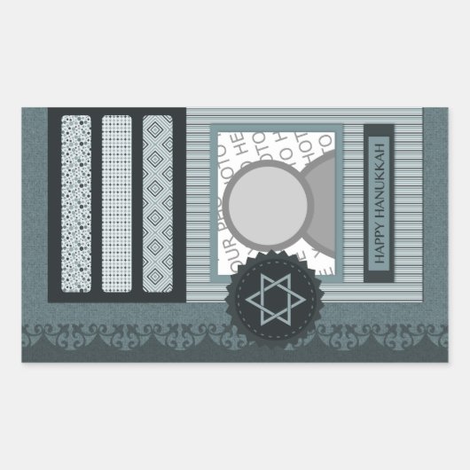 Sticker Rectangulaire happy hanoukka (scrapbook) (Devant)