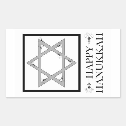 Sticker Rectangulaire happy hanoukka (star de david elegance) (Devant)
