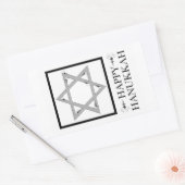 Sticker Rectangulaire happy hanoukka (star de david elegance) (Enveloppe)