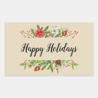Sticker Rectangulaire Happy Holidays Corporate Business