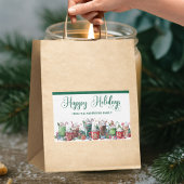 Sticker Rectangulaire Happy Holidays Hot Cocoa Festive