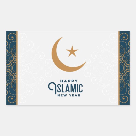 Sticker Rectangulaire Happy Islamic New Year (Devant)