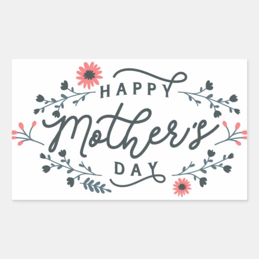 Sticker Rectangulaire happy mothers day lettering (Devant)