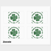 Sticker Rectangulaire Happy St Patrick (Feuille)