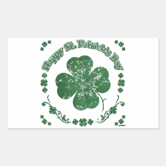 Sticker Rectangulaire Happy St Patrick (Devant)